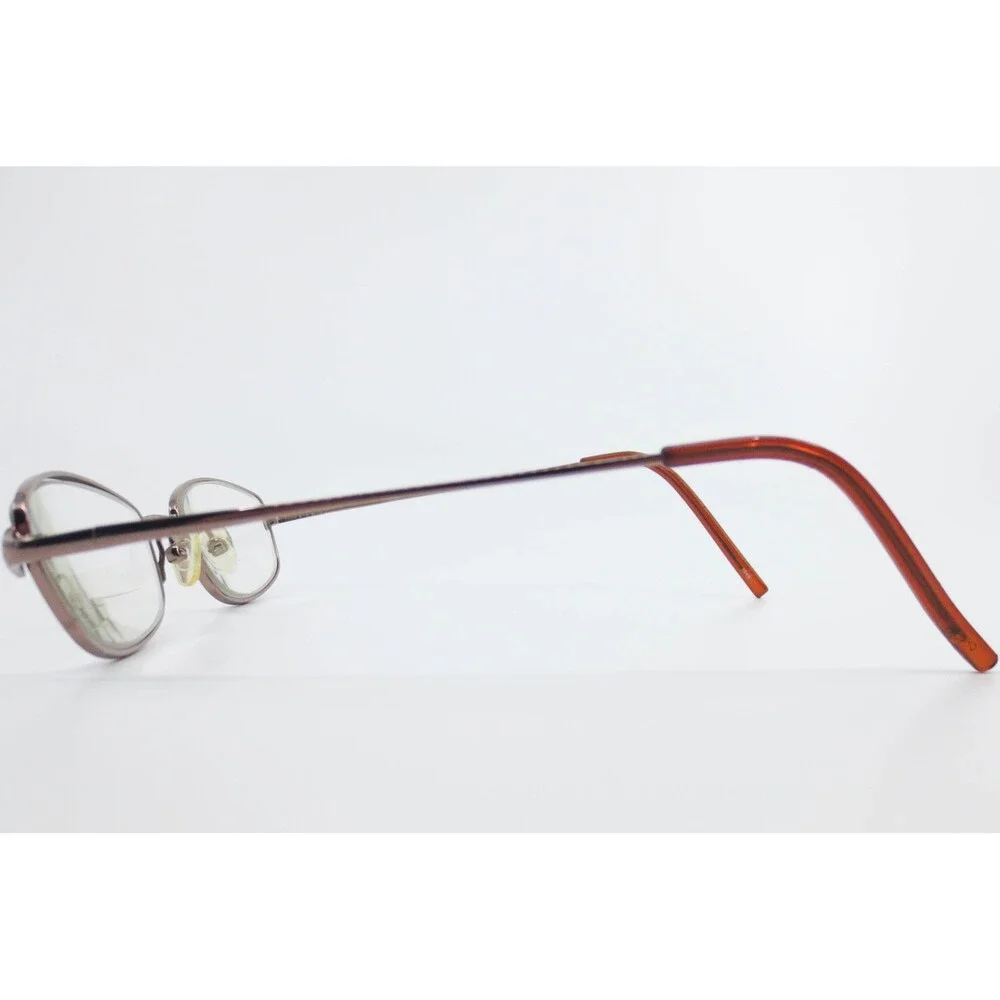 WM9010 BR Bronze Oval Metal Eyeglass Frames 53-18-135 Brown Tortoise Tips